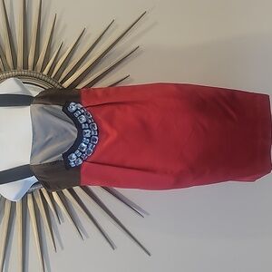 Vera Wang Lavender Label Coctail Dress. Gem Accents